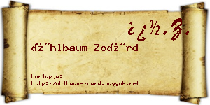 Öhlbaum Zoárd névjegykártya